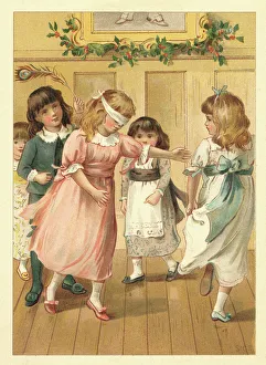 <b class=qtipBold><figcaption>Blind Man's Buff</figcaption></b><br>Children playing 'Blind Man's Buff' at a Christmas party<br><em>© Mary Evans Picture Library</em> Blind Man's Buff