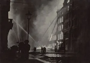 Blitz in London -- AFS firefighters in action, WW2 Blitz in London -- AFS firefighters in action, WW2