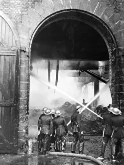The London Blitz Prints: WW2 Blitz in London - AFS Firefighters at Work Print, 1940s