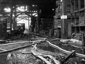 Poplar Gallery: Blitz in London -- Howards Timber Yard, Poplar, WW2