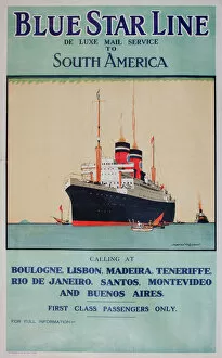 Lisbon Collection: Blue Star Line poster to South America
