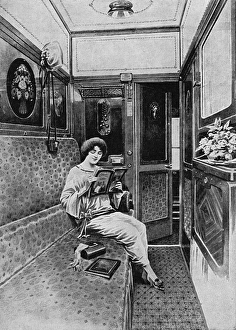 The Blue Train to the Riviera - carriage interior The Blue Train to the Riviera - carriage interior