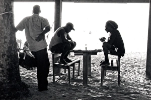 Board game on the beach, Tobago, West Indies Board game on the beach, Tobago, West Indies