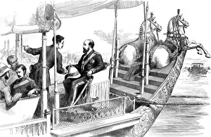 On board state barge of the Maharajah at Benares On board state barge of the Maharajah at Benares