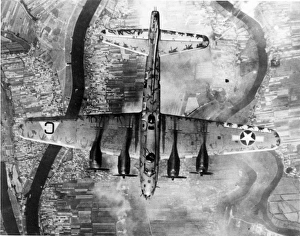 Boeing B-17 Flying Fortress from above Boeing B-17 Flying Fortress from above