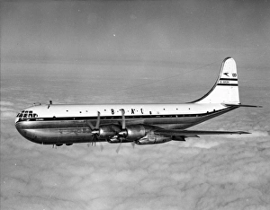 Boeing Stratocruiser G-AKGH Caledonia of BOAC in flight Boeing Stratocruiser G-AKGH Caledonia of BOAC in flight