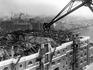 Bomb damaged building, West India Docks, WW2 Bomb damaged building, West India Docks, WW2