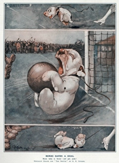 Bonzo saves a goal by George Studdy