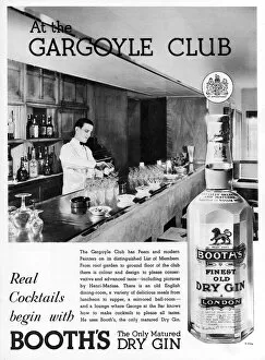 1934 Gallery: Booths Dry Gin advertisement at Gargoyle club