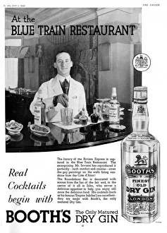 Tender Gallery: Booths Gin advertisement - the Blue Train restaurant