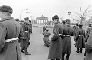 Berlin Wall Collection: Border guards in East Berlin, Germany