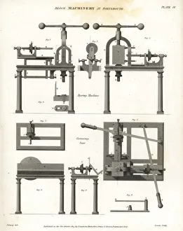 Boring machine and cornering saw, 18th century Boring machine and cornering saw, 18th century