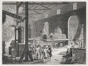 Prints of Steam engines under construction at the factory of BOULTON and WATT at Soho, near Birmingham Factory Prints: Boulton & Watts Engine Steam Engines Print