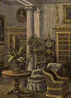 Lounge Gallery: Bourgeois house. Sitting room. 19th century. Engraving by Ga