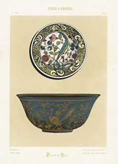 Bowl in gold and turquoise from Persia Bowl in gold and turquoise from Persia