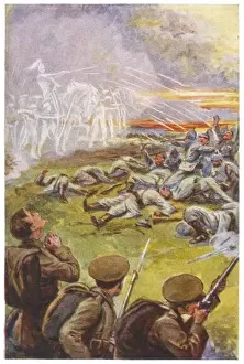 Prints of The Bowmen of Mons come to the aid of the British and cause havoc among their enemies Battlefield Prints: Print of The Bowmen of Mons