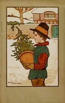 Boy with Christmas Tree by Ethel Parkinson Boy with Christmas Tree by Ethel Parkinson