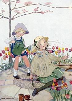 Boy/Girl/Garden/Watering Boy/Girl/Garden/Watering