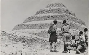 Boy Scouts at Step Pyramid of Zoser, Egypt Print