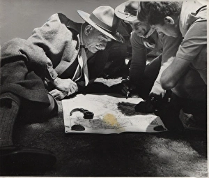 Boy scouts studying a map, Athens, Greece Boy scouts studying a map, Athens, Greece
