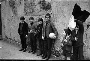 Boys with flag and football, Belfast, Northern Ireland Boys with flag and football, Belfast, Northern Ireland