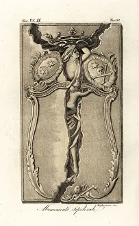Brass grave effigy to Maria Langhans in the church Brass grave effigy to Maria Langhans in the church