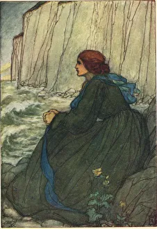 Break, Break, Break - illustration by Florence Harrison of Tennyson's poem. Date: c Break, Break, Break - illustration by Florence Harrison of Tennyson's poem. Date: c