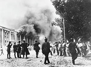 Brest-Litovsk buildings burn Brest-Litovsk buildings burn