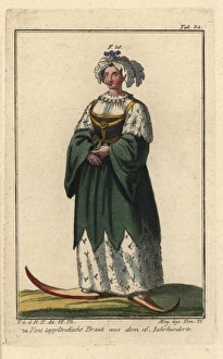 Bride from Lapland wearing a dress of ermine Bride from Lapland wearing a dress of ermine