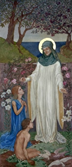 <b class=qtipBold><figcaption>Brigit Feeding The Poor</figcaption></b><br>Brigit Feeding The Poor (1918). Robinson, Anne Marjorie 1858-1924. Date: 1918<br><em>© National Museums NI / MARY EVANS</em> Brigit Feeding The Poor