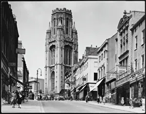 Bristol 1950s Park Street and University Tower Print