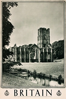 Britain poster, Fountains Abbey near Harrogate, Yorkshire Britain poster, Fountains Abbey near Harrogate, Yorkshire