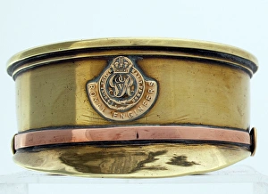 British 18 pounder shell case - an Army Service cap British 18 pounder shell case - an Army Service cap
