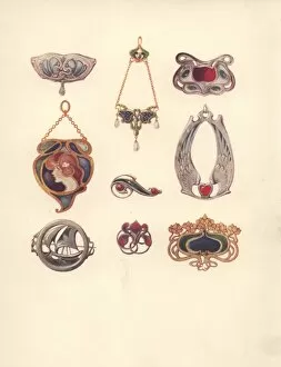 Holme Gallery: British art nouveau brooches and pendants in