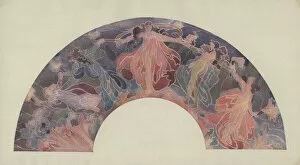 Holme Gallery: British art nouveau fan design, stencilled