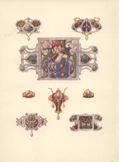Holme Gallery: British art nouveau jewellery designs in gold