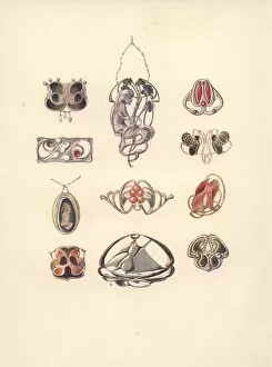 Holme Gallery: British art nouveau pendants, lockets and brooches