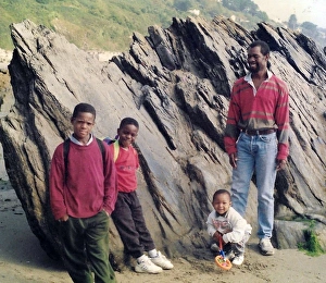 British Caribbean father and three sons in East Loe Cornwall British Caribbean father and three sons in East Loe Cornwall
