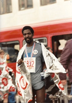 British Caribbean marathon runner, with foil wrap British Caribbean marathon runner, with foil wrap