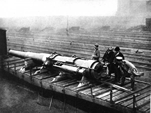 A British gun which aided the attack on German troops in Antwerp A British gun which aided the attack on German troops in Antwerp