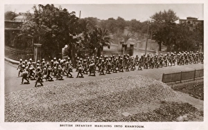 British Infantry march into Khartoum, Sudan British Infantry march into Khartoum, Sudan