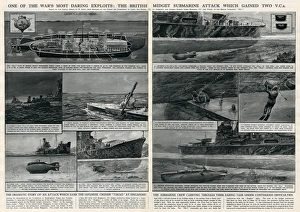 British midget submarine attack by G. H. Davis British midget submarine attack by G. H. Davis
