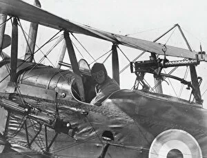 Corps Gallery: British RE8 biplane and pilot, WW1