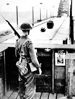 Watch Gallery: British Sentry keeping watch on Nijmegen Bridge; Second Worl