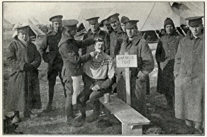 British soldiers queuing for a shave 1914 British soldiers queuing for a shave 1914