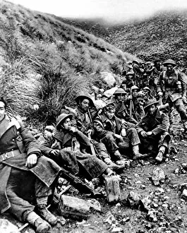 British Soldiers resting near Monte Camino; Second World War