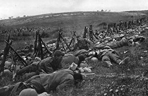 British troops bivouacked before attack on the Somme, WW1 British troops bivouacked before attack on the Somme, WW1