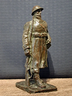 Sculptures Gallery: Bronze figure of a Belgian infantryman, WW1