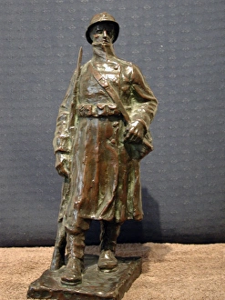 Sculptures Gallery: Bronze figure of a Belgian infantryman, WW1