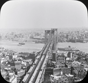 <b class=qtipBold><figcaption>Brooklyn suspension bridge</figcaption></b><br>Brooklyn suspension bridge designed by John Augustus Roebling, c.1883 Date: circa 1883<br><em>© The Institution of Mechanical Engineers/Mary Evans</em> Brooklyn suspension bridge